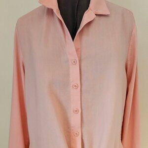 Cloth & Stone tie front, button-down, 100% Tencel ladies shirt, peach, sz xs NEW